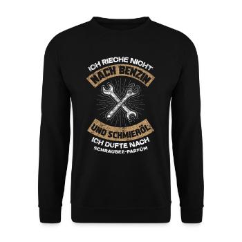 Mechaniker Parfüm - Unisex Pullover - Schwarz - Vorne - Alina (178cm) & Michal (187cm)