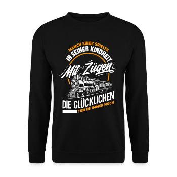 Eisenbahn Beruf - Unisex Pullover - Schwarz - Vorne - Alina (178cm) & Michal (187cm)