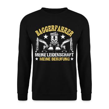 Baggerfahrer Sprüche Bagger Baggerführer Baustelle - Unisex Pullover - Schwarz - Vorne - Alina (178cm) & Michal (187cm)