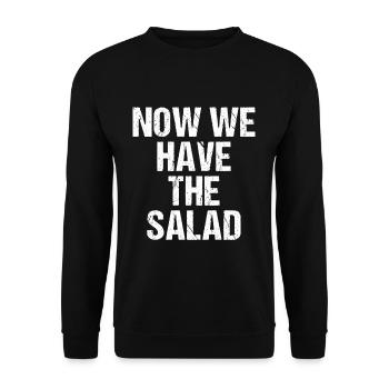 Maintenant, nous avons la salade drôle Denglisch - Sweat-shirt Unisexe - noir - Devant - Alina (178cm) & Michal (187cm)