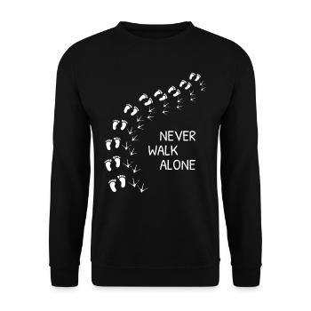 Ne marchez jamais seul - Sweat-shirt Unisexe - noir - Devant - Alina (178cm) & Michal (187cm)