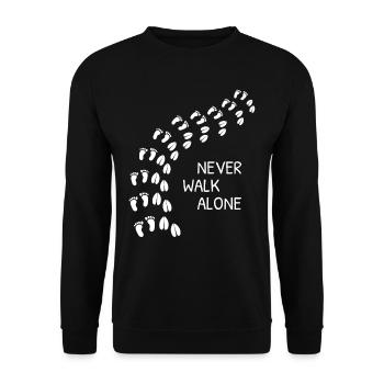Never Walk Alone - Unisex Pullover - Schwarz - Vorne - Alina (178cm) & Michal (187cm)