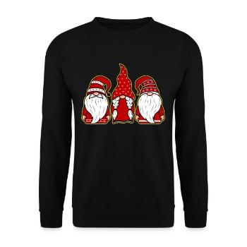 Gnome Buddies Zwerge Humor - Unisex Pullover - Schwarz - Vorne - Alina (178cm) & Michal (187cm)