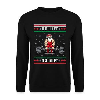 No Lift No gift Fitness Sport Langhantel Humor - Unisex Pullover - Schwarz - Vorne - Alina (178cm) & Michal (187cm)