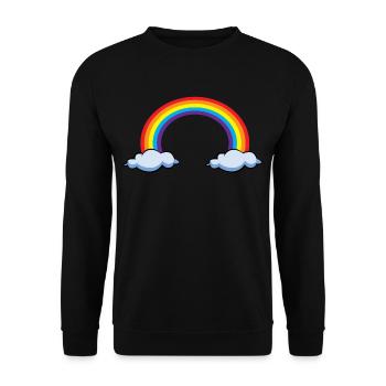 Rainbow with clouds | Rainbow - Unisex Sweatshirt - black - Front - Alina (178cm) & Michal (187cm)