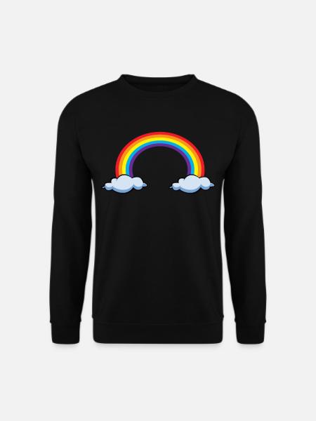 Rainbow with clouds | Rainbow - Unisex Sweatshirt - black