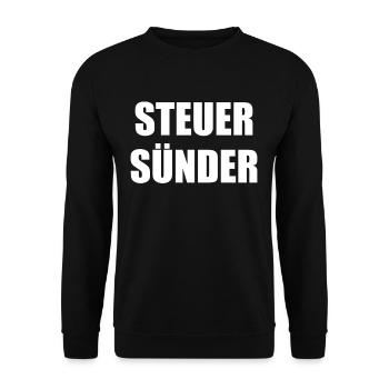 Steuersünder Steuer Finanzen Finazamt Fun Spruch - Unisex Pullover - Schwarz - Vorne - Alina (178cm) & Michal (187cm)