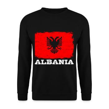 DRAPEAU ALBANIEN Albanie drapeau cadeau Albanais - Sweat-shirt Unisexe - noir - Devant - Alina (178cm) & Michal (187cm)