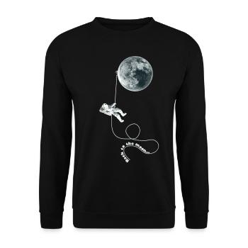 moon rope astronaut white - Unisex Sweatshirt - black - Front - Alina (178cm) & Michal (187cm)