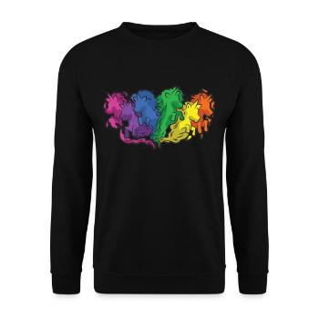 Horses Rainbow Gallop Cartoon - Unisex Sweatshirt - black - Front - Alina (178cm) & Michal (187cm)