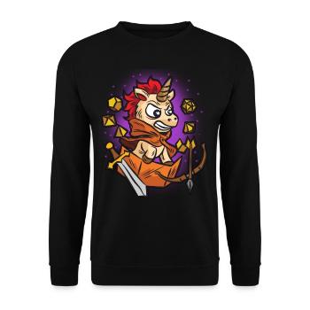 RPG UNICORN nerd role playing board game humor - Unisex Sweatshirt - black - Front - Alina (178cm) & Michal (187cm)