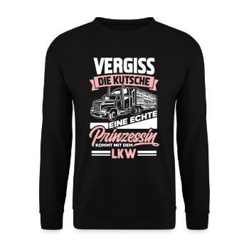 LKW Prinzessin - Unisex Pullover - Schwarz - Vorne - Alina (178cm) & Michal (187cm)