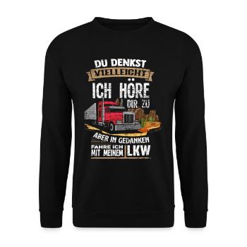 Truck driver - Unisex Sweatshirt - black - Front - Alina (178cm) & Michal (187cm)