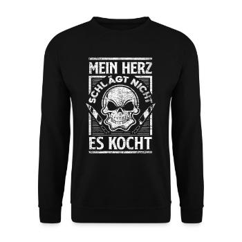 Koch - Unisex Pullover - Schwarz - Vorne - Alina (178cm) & Michal (187cm)