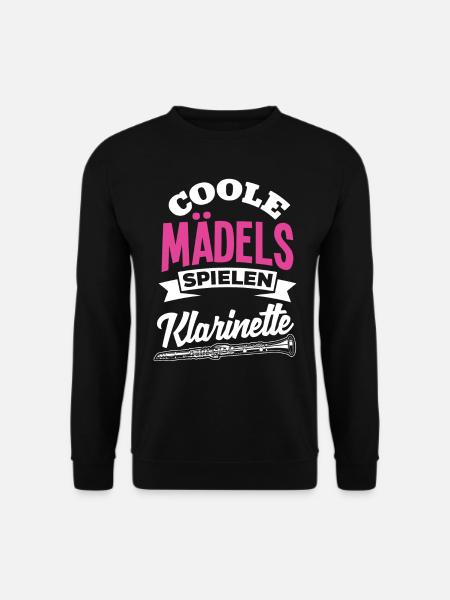 Coole Mädels spielen Klarinette - Unisex Pullover - Schwarz
