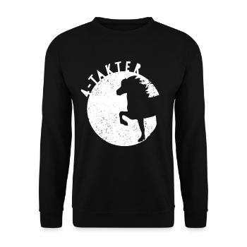 4 stroke Icelandic Icelandic horse pony - Unisex Sweatshirt - black - Front - Alina (178cm) & Michal (187cm)