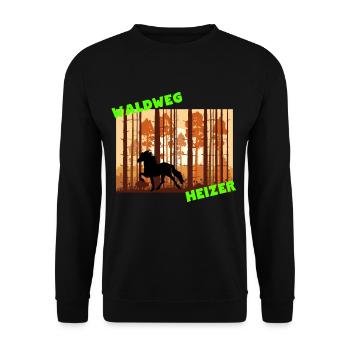 Forest path heater Tölt Iceland Icelandic pony horse - Unisex Sweatshirt - black - Front - Alina (178cm) & Michal (187cm)