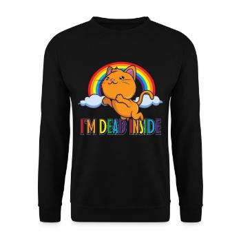 I'm Dead Inside Sarcastic Happy Sarcasm Kawaii - Unisex Sweatshirt - black - Front - Alina (178cm) & Michal (187cm)