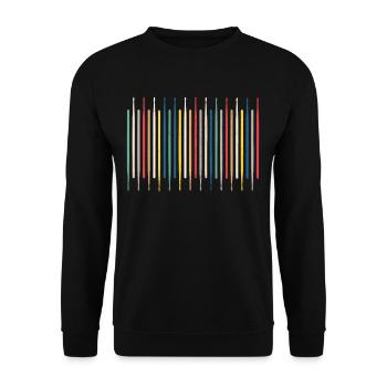 Schlagzeug Drumsticks - Unisex Pullover - Schwarz - Vorne - Alina (178cm) & Michal (187cm)