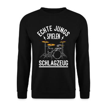Schlagzeug Schlagzeuger - Unisex Pullover - Schwarz - Vorne - Alina (178cm) & Michal (187cm)