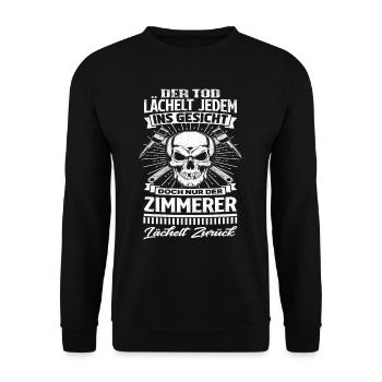 Carpenter skull - Unisex Sweatshirt - black - Front - Alina (178cm) & Michal (187cm)