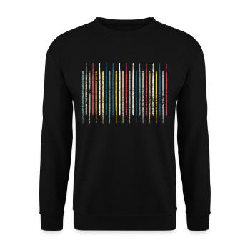 Schlagzeug Retro - Unisex Pullover - Schwarz - Vorne - Alina (178cm) & Michal (187cm)