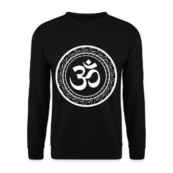 Om Ohm Aum symbole spirituel Yoga Tee cadeau - Sweat-shirt Unisexe - noir - Devant - Alina (178cm) & Michal (187cm)