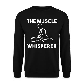 Muscle Whisperer Massage Physical Therapist Gift - Unisex Pullover - Schwarz - Vorne - Alina (178cm) & Michal (187cm)