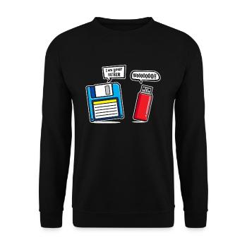 Je suis votre père Humour sur clé USB Dsikette - Sweat-shirt Unisexe - noir - Devant - Alina (178cm) & Michal (187cm)