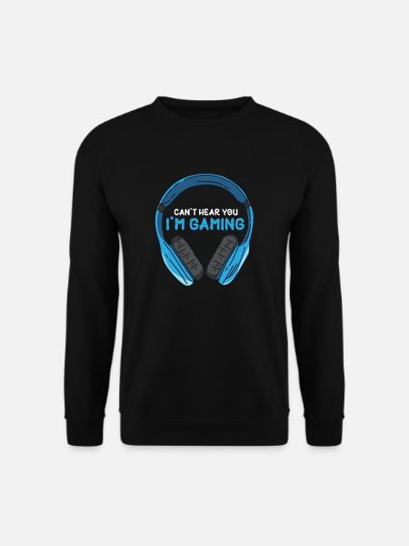 Computerspieler Headset Kopfhörer Humor Witz - Unisex Pullover - Schwarz