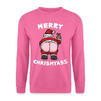 MERRY CHRIST MY ASS Nikolaus Hintern Popo - Unisex Pullover - Pink - Vorne