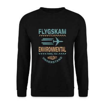 Flygskam - Environnement - Cadeau - Sweat-shirt Unisexe - noir - Devant - Alina (178cm) & Michal (187cm)