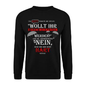 fallschirmjäger härter als steine bundeswehr - Unisex Pullover - Schwarz - Vorne - Alina (178cm) & Michal (187cm)