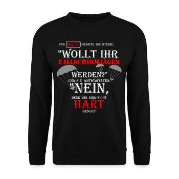 fallschirmjäger härter als steine bundeswehr - Unisex Pullover - Schwarz - Vorne - Alina (178cm) & Michal (187cm)
