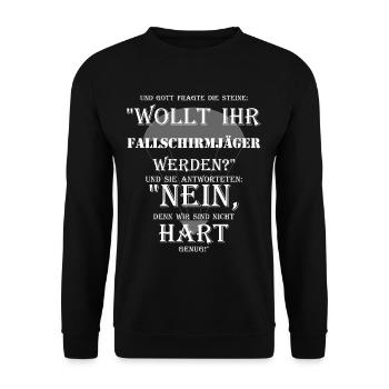 fallschirmjäger härter als steine bundeswehr - Unisex Pullover - Schwarz - Vorne - Alina (178cm) & Michal (187cm)