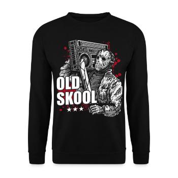 chemise old school hip hop old school - Sweat-shirt Unisexe - noir - Devant - Alina (178cm) & Michal (187cm)