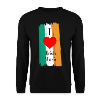 Love Irish Music Ireland heart gift - Unisex Sweatshirt - black - Front - Alina (178cm) & Michal (187cm)