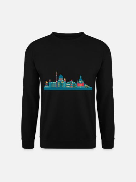 Dresden Skyline Geschenk Idee - Unisex Pullover - Schwarz