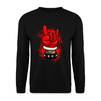 Metal rock n rock french fork satanist rocker - Unisex Sweatshirt - black - Front - Alina (178cm) & Michal (187cm)