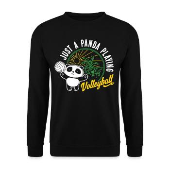 Cadeau de jeu de sport de volley-ball Panda Bear - Sweat-shirt Unisexe - noir - Devant - Alina (178cm) & Michal (187cm)