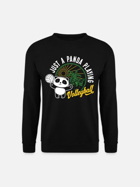 Pandabär Volleyball Sport Spiel Geschenk - Unisex Pullover - Schwarz