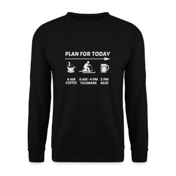 Telemark skiing Nordic Funny gift - Unisex Sweatshirt - black - Front - Alina (178cm) & Michal (187cm)