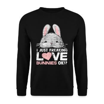 Lapin lapin - Sweat-shirt Unisexe - noir - Devant - Alina (178cm) & Michal (187cm)