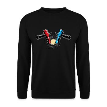Tischkicker Tischfußball Kicker Fußball Humor - Unisex Pullover - Schwarz - Vorne - Alina (178cm) & Michal (187cm)