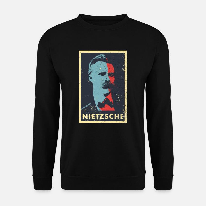 Vintage Philosophie Nietzsche Ubermensch Kant - Unisex Pullover - Schwarz