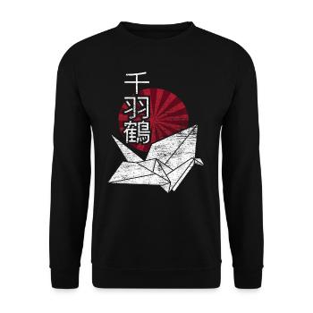 Origami Japan - Unisex Pullover - Schwarz - Vorne - Alina (178cm) & Michal (187cm)