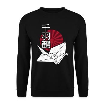 Origami Japanese - Unisex Sweatshirt - black - Front - Alina (178cm) & Michal (187cm)