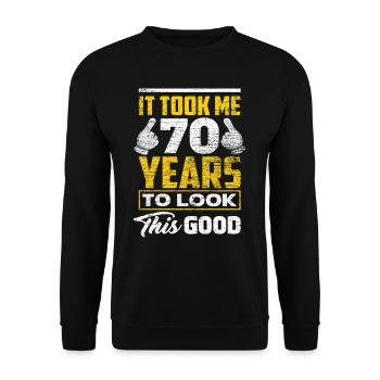 Geburtstag 70 Jahre - Unisex Pullover - Schwarz - Vorne - Alina (178cm) & Michal (187cm)