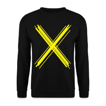yellow cross abstract art woman children yoga - Unisex Sweatshirt - black - Front - Alina (178cm) & Michal (187cm)