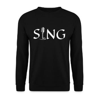 Chant microphone vintage chant musique - Sweat-shirt Unisexe - noir - Devant - Alina (178cm) & Michal (187cm)